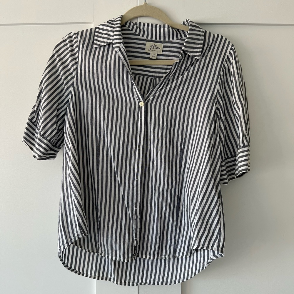 J.Crew short sleeve striped button down size XS